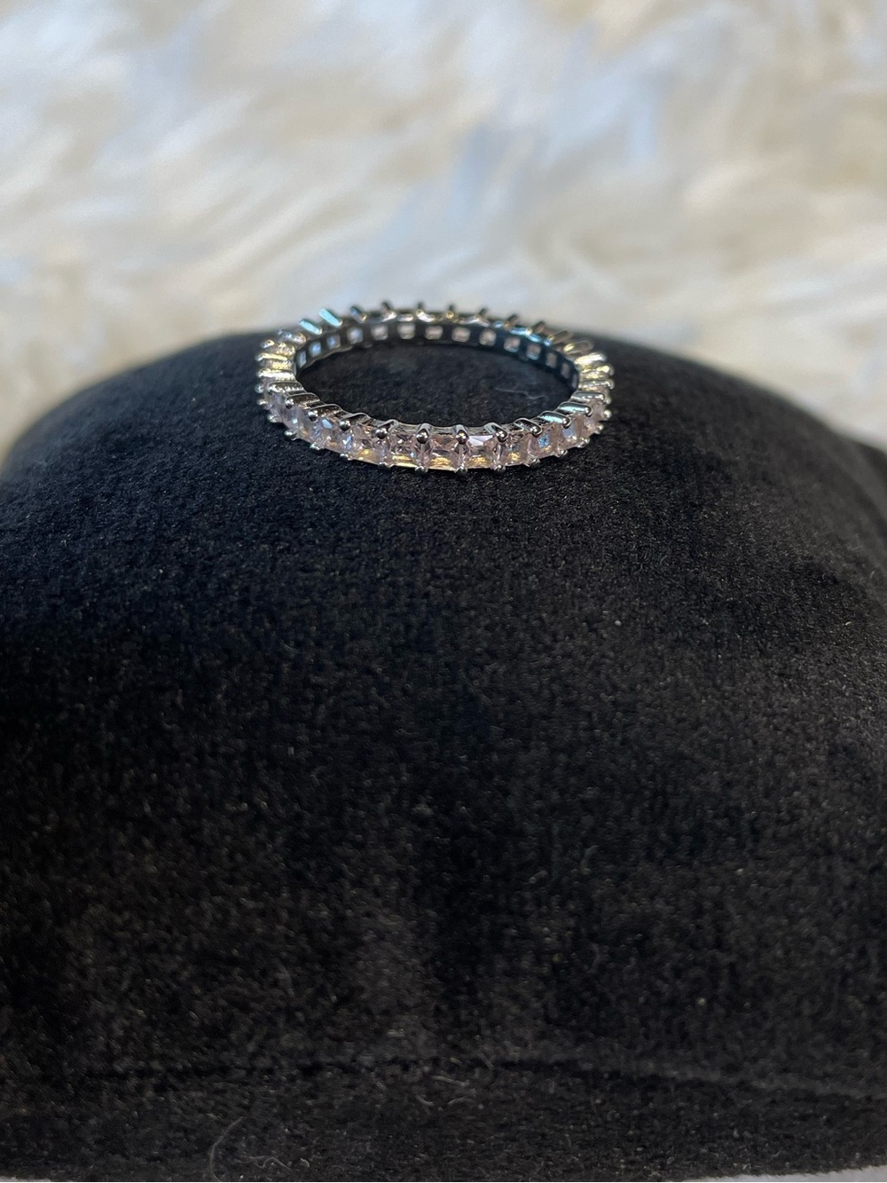 Morganite Pink Sterling Silver Eternity Band
